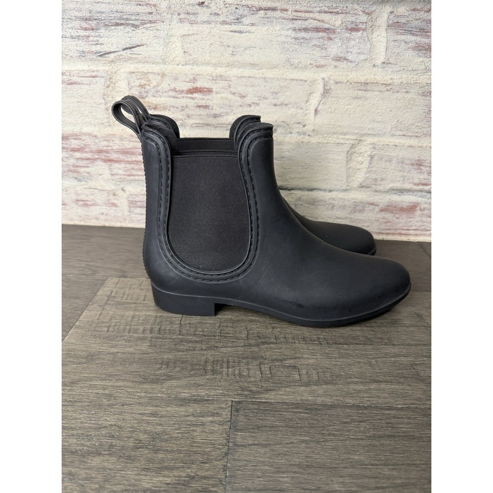 Jeffrey Campbell Black Chelsea Rain Booties Women's Size 10 Havana Last - Picture 4 of 6